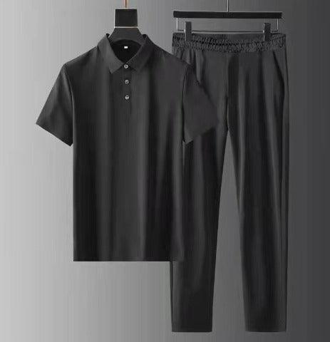 Men's Polo Shirt and Trousers Set for Effortless Casual Style Rebooters mens 2 piece set