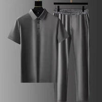 Men's Polo Shirt and Trousers Set for Effortless Casual Style Rebooters mens 2 piece set