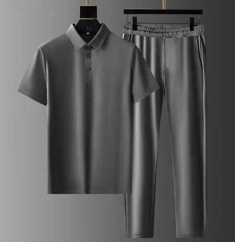 Men's Polo Shirt and Trousers Set for Effortless Casual Style Rebooters mens 2 piece set