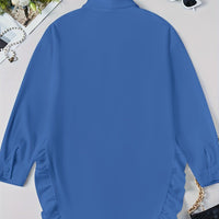 Oversized Ruffle Hem Shirt Dress For Women - Chic Style Rebooters Womens Shirts
