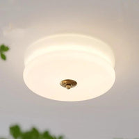 White Round Vintage Porch Ceiling Light Fixture for Elegance - Rebooters