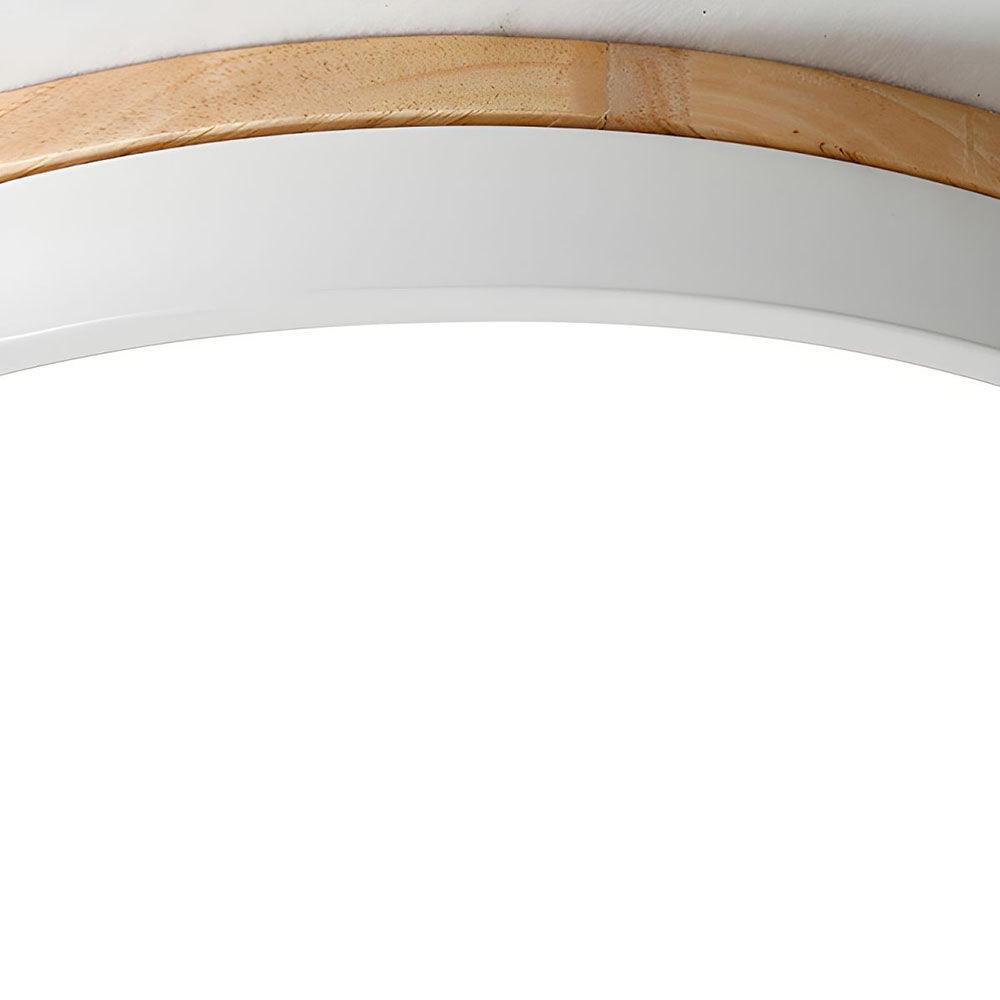 Wood Nordic LED Round Flush Ceiling Light for Elegant Spaces - Rebooters