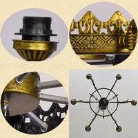 7 Lights Cone Hanging Tiffany Stained Glass Chandelier - Rebooters