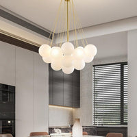 European Style White Flower Cluster Ball Glass Chandelier | Rebooters - Rebooters