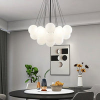 European Style White Flower Cluster Ball Glass Chandelier | Rebooters - Rebooters