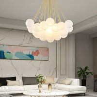 European Style White Flower Cluster Ball Glass Chandelier | Rebooters - Rebooters