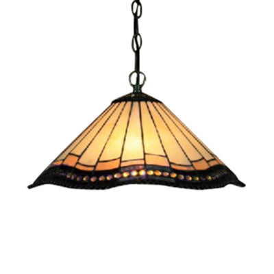 1 Bulb Tapered Down Lighting Pendant Tiffany-Style Lamp | Rebooters - Rebooters