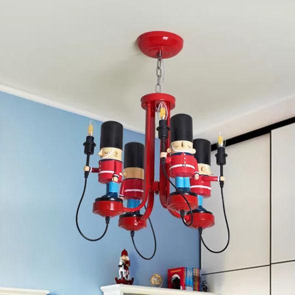 Kindergarten Candle Pendant Light with Solider Metal Red - Rebooters