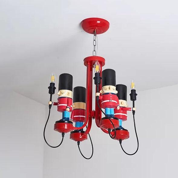 Kindergarten Candle Pendant Light with Solider Metal Red - Rebooters