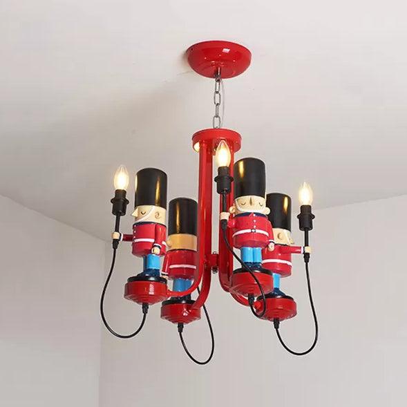 Kindergarten Candle Pendant Light with Solider Metal Red - Rebooters