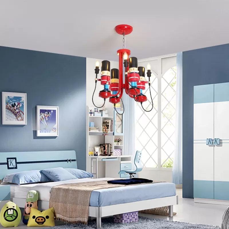 Kindergarten Candle Pendant Light with Solider Metal Red - Rebooters