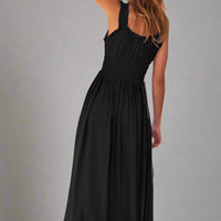 Matilda Sleeveless Maxi Dress with Flattering Ruched Detailing - Rebooters -Women's Dresses