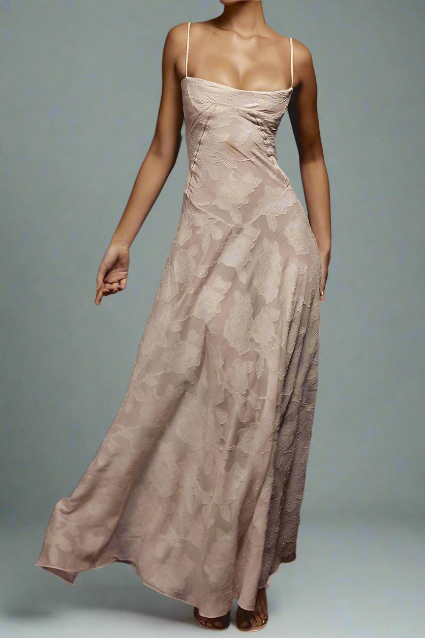 Maya Maxi Dress with Intricate Floral Embroidery and Flowing Silhouette for Elegant Style - Rebooters -Women's Dresses