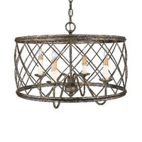 Aged Silver 4 Lights Chandelier Lamp Antique Style Pendant Lamp - Rebooters