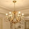 Gold 6 Bulbs Scroll Chandelier Light Fixture with Crystal Lamp - Rebooters