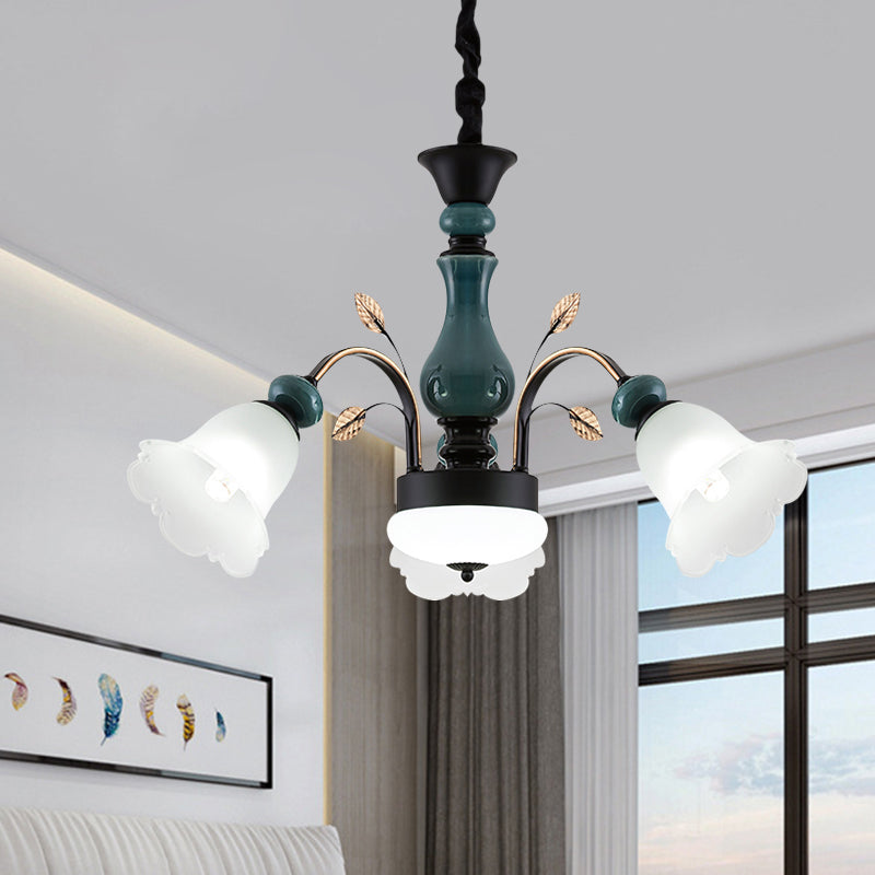Bowl Metal Down Pendant Chandelier Countryside 3-Light Lamp - Rebooters