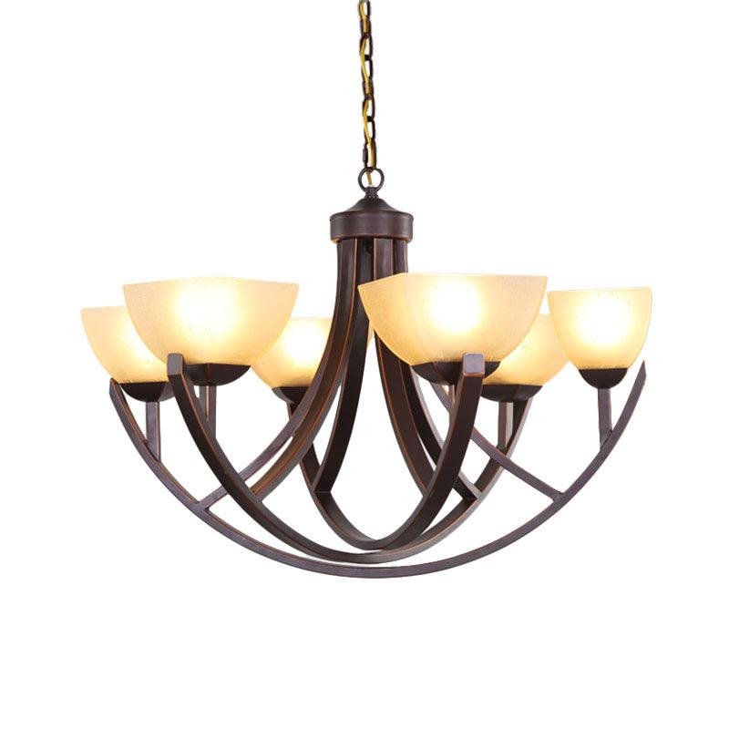 4/6 Heads Ceiling Chandelier Classic Trapezoidal Milk Glass - Rebooters