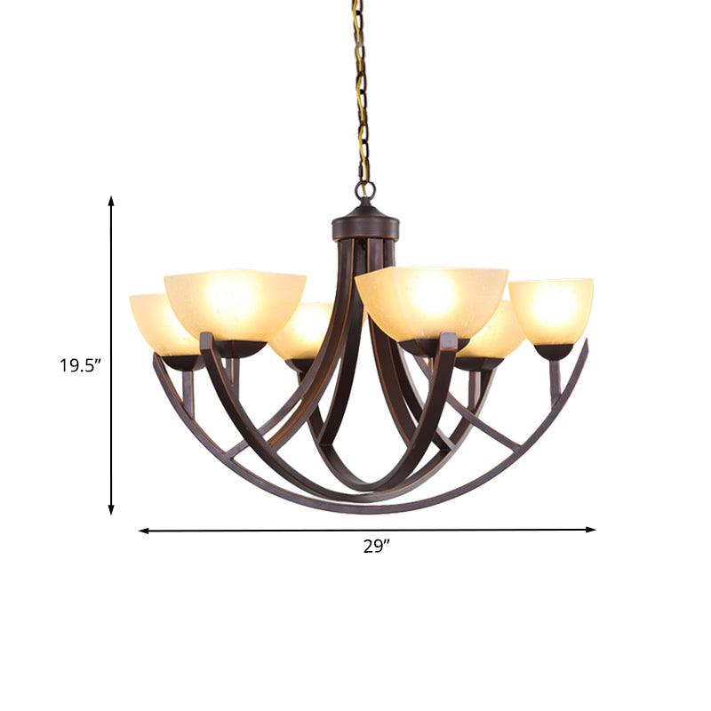 4/6 Heads Ceiling Chandelier Classic Trapezoidal Milk Glass - Rebooters