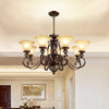 Countryside Bloom Pendant Chandelier 8 Bulbs Opaline Glass Lamp - Rebooters