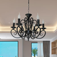6/8-Bulb Ceiling Chandelier Minimalism Candle Style Light - Rebooters