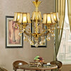 Brass 5 Lights Hanging Pendant Light European Crystal Orbs - Rebooters