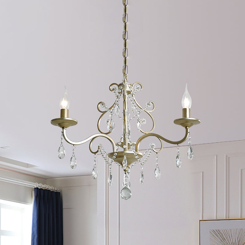 Candlestick Crystal Drip Ceiling Pendant Light Gold Chandelier - Rebooters