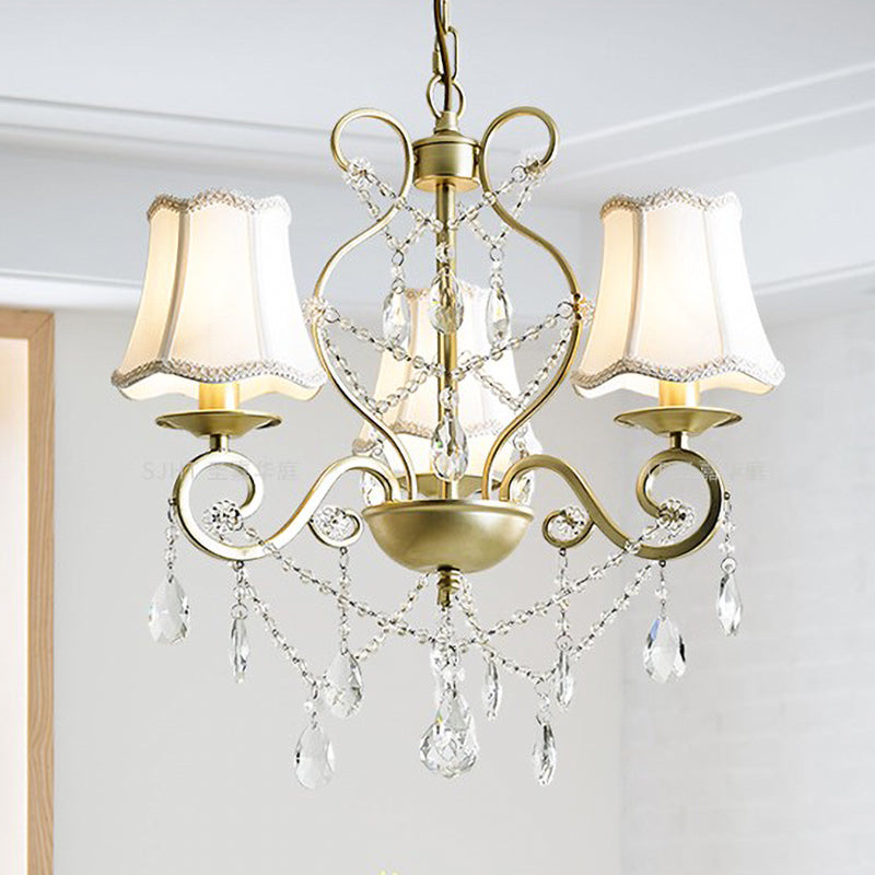 3 Heads Pendant Chandelier with Empire Shade in Gold - Rebooters