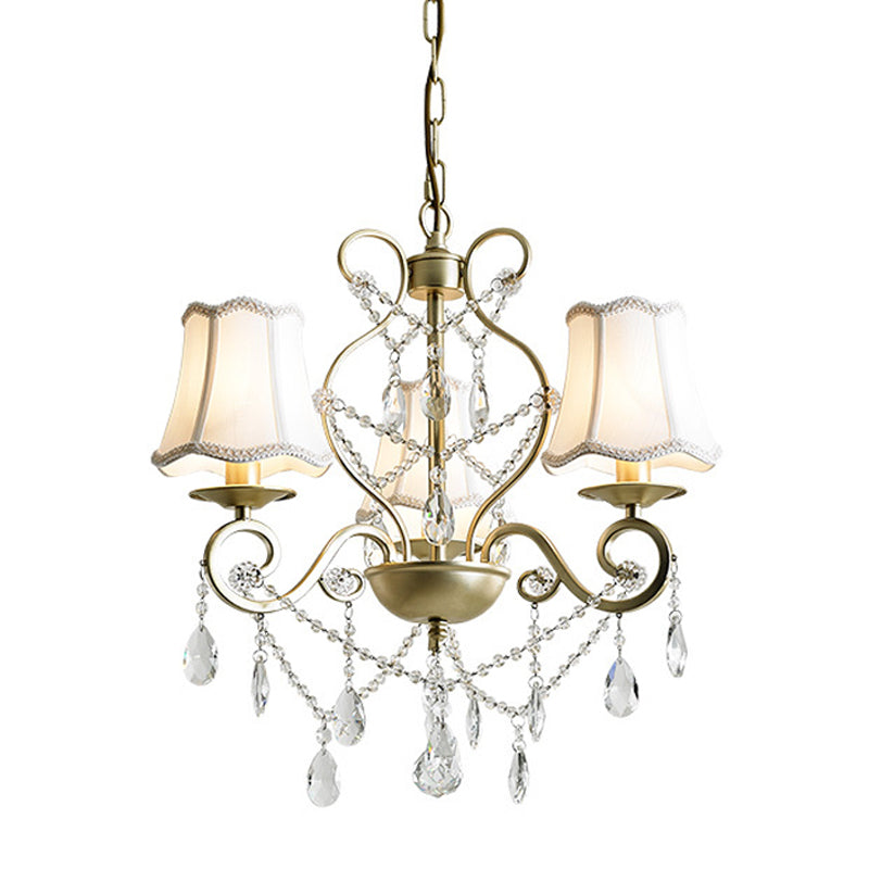 3 Heads Pendant Chandelier with Empire Shade in Gold - Rebooters