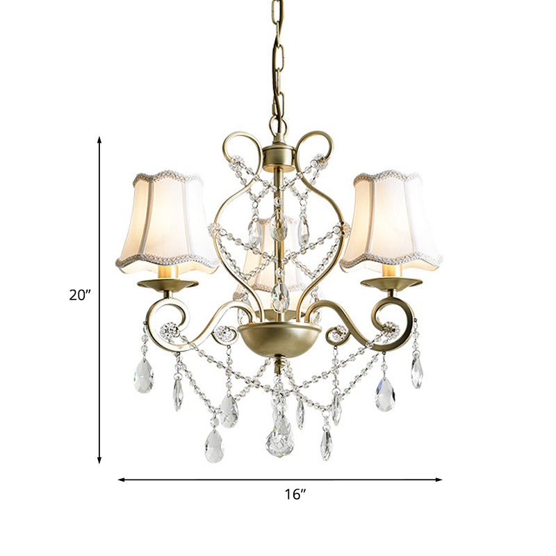 3 Heads Pendant Chandelier with Empire Shade in Gold - Rebooters