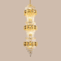 8-Light Fluted Clear Glass Rods Chandelier Retro Pendant Light - Rebooters