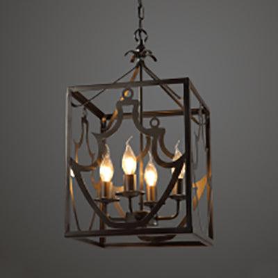 Black 4 Bulbs Ceiling Light Fixture Farmhouse Style Chandelier - Rebooters