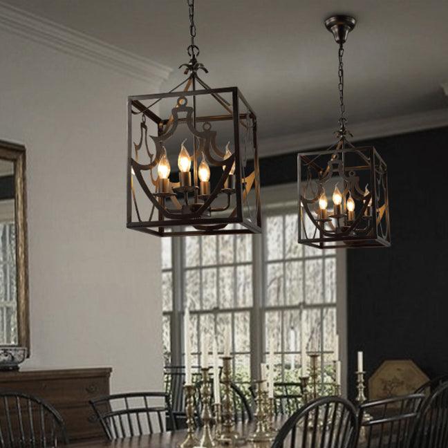 Black 4 Bulbs Ceiling Light Fixture Farmhouse Style Chandelier - Rebooters