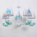 Resin Elephant Hanging Chandelier Cartoon 5/6 Heads Light Blue Ceiling Pendant - Rebooters