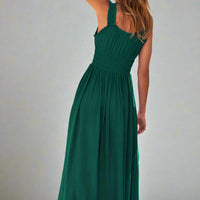 Matilda Sleeveless Maxi Dress with Flattering Ruched Detailing - Rebooters -Women's Dresses