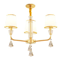 3-Head Chandelier Light Fixture Postmodern Bedroom Lamp Gold - Rebooters