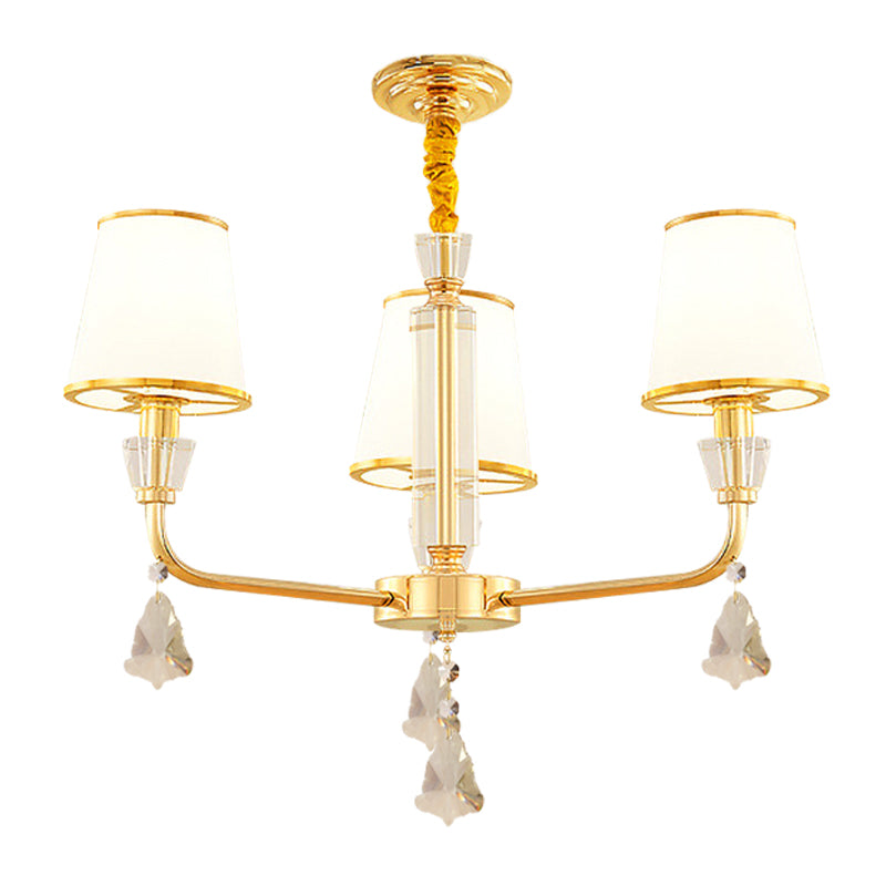 3-Head Chandelier Light Fixture Postmodern Bedroom Lamp Gold - Rebooters