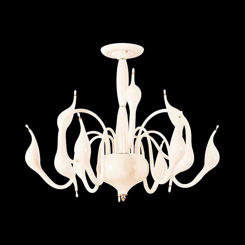 12/18 Lights Living Room Ceiling Chandelier with Swan Acrylic Shade - Rebooters