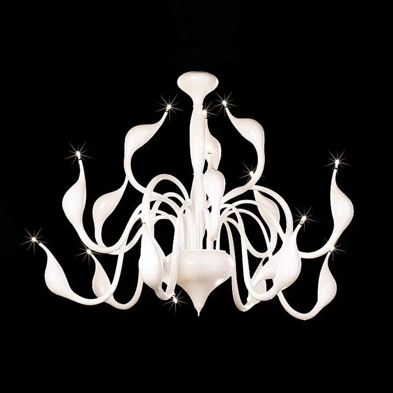 12/18 Lights Living Room Ceiling Chandelier with Swan Acrylic Shade - Rebooters