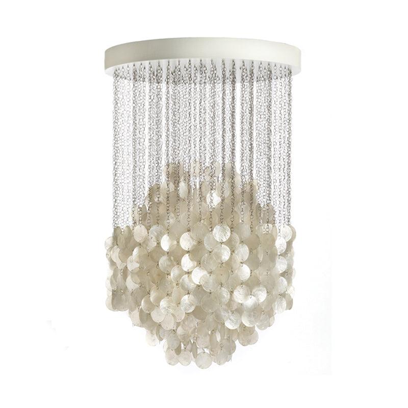 Wind Chime Chandelier Pendant Light Nordic Shell 4 Lights White - Rebooters