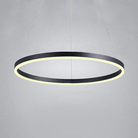 1/2/3-Ring Living Room Ceiling Light Black Chandelier - Rebooters
