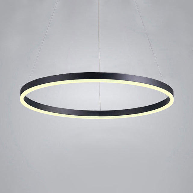 1/2/3-Ring Living Room Ceiling Light Black Chandelier - Rebooters