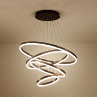 1/2/3-Ring Living Room Ceiling Light Black Chandelier - Rebooters