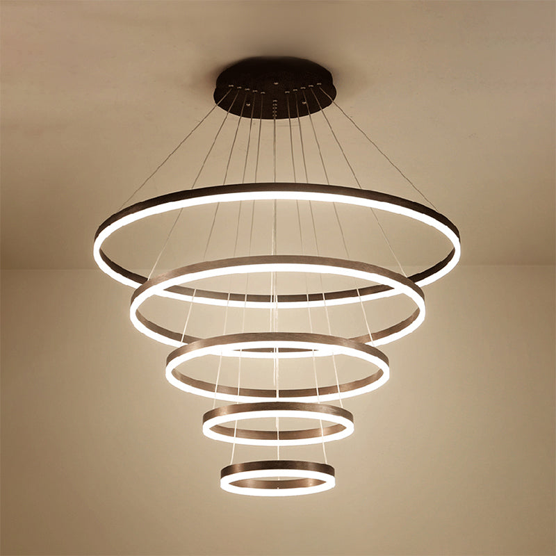 1/2/3-Ring Living Room Ceiling Light Black Chandelier - Rebooters