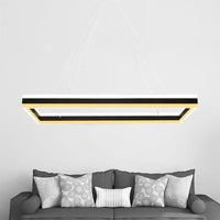 Acrylic Rectangular Ceiling Light Modern LED Black Pendant - Rebooters