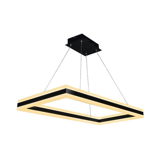 Acrylic Rectangular Ceiling Light Modern LED Black Pendant - Rebooters