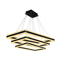 Acrylic Rectangular Ceiling Light Modern LED Black Pendant - Rebooters