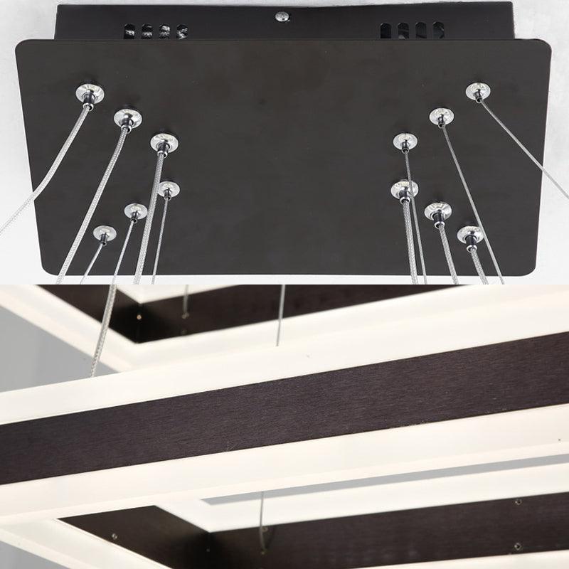Acrylic Rectangular Ceiling Light Modern LED Black Pendant - Rebooters