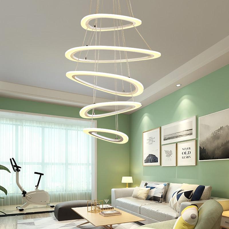 Acrylic Triangle Chandelier Lighting Fixture Modern LED Ceiling Pendant - Rebooters