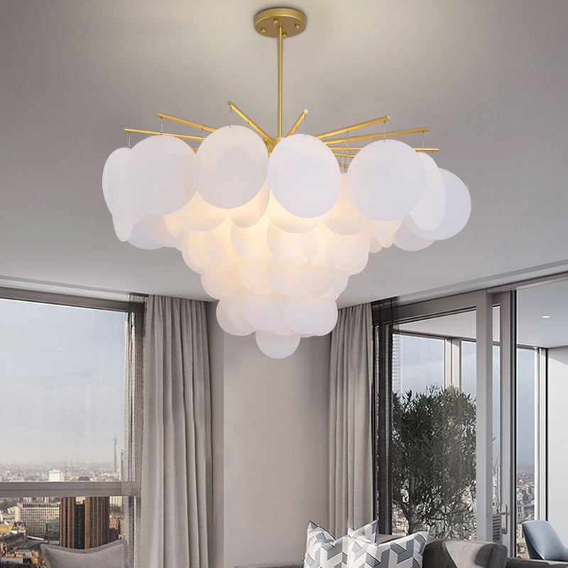 25"/25.5"/34" Wide White Flaky Chandelier 4 Lights - Rebooters