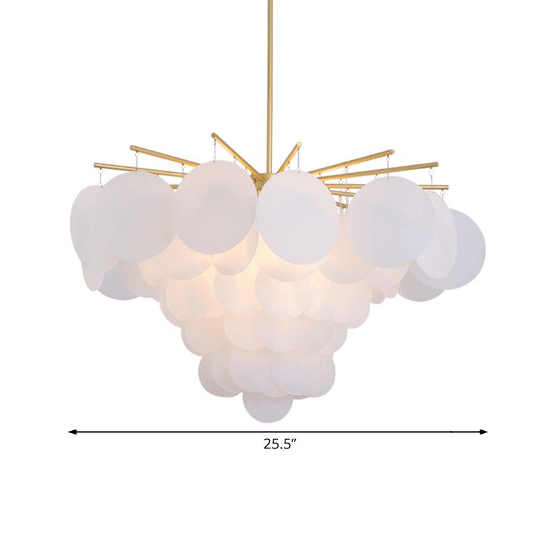 25"/25.5"/34" Wide White Flaky Chandelier 4 Lights - Rebooters